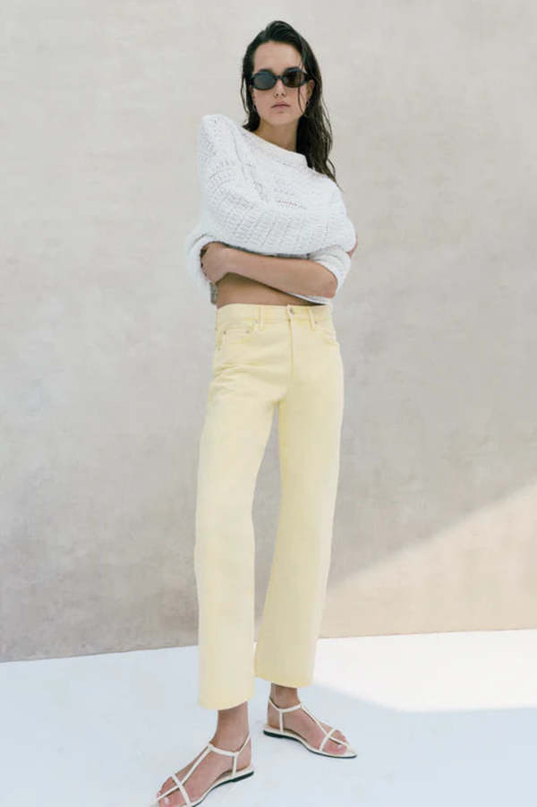 Pistola Lexi Mid Rise Bowed Straight Jeans