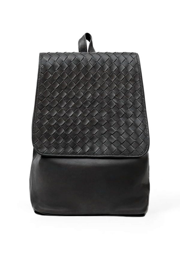 Deux Mains Woven Backpack - Black