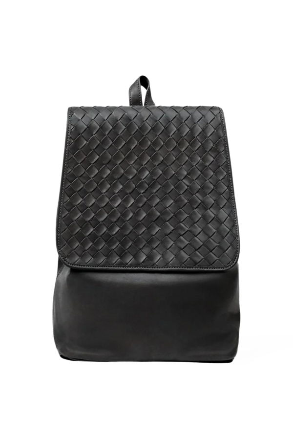 Deux Mains Woven Backpack - Black