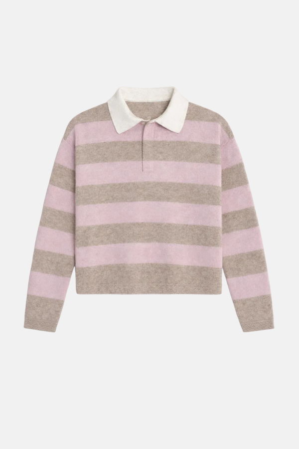 The Tile Club Bonnie Rugby Cropped Cashmere Sweater
