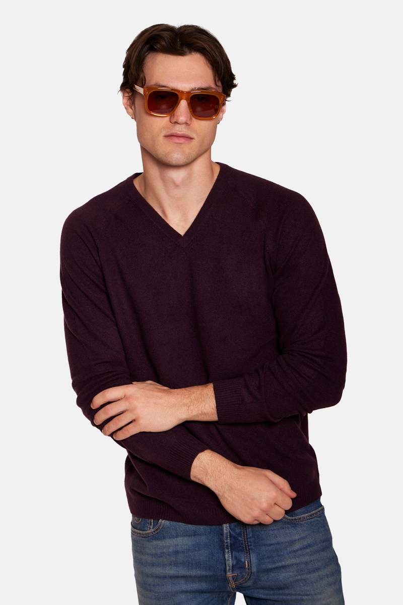 Blue&Cream Ford Cashmere V-Neck Sweater