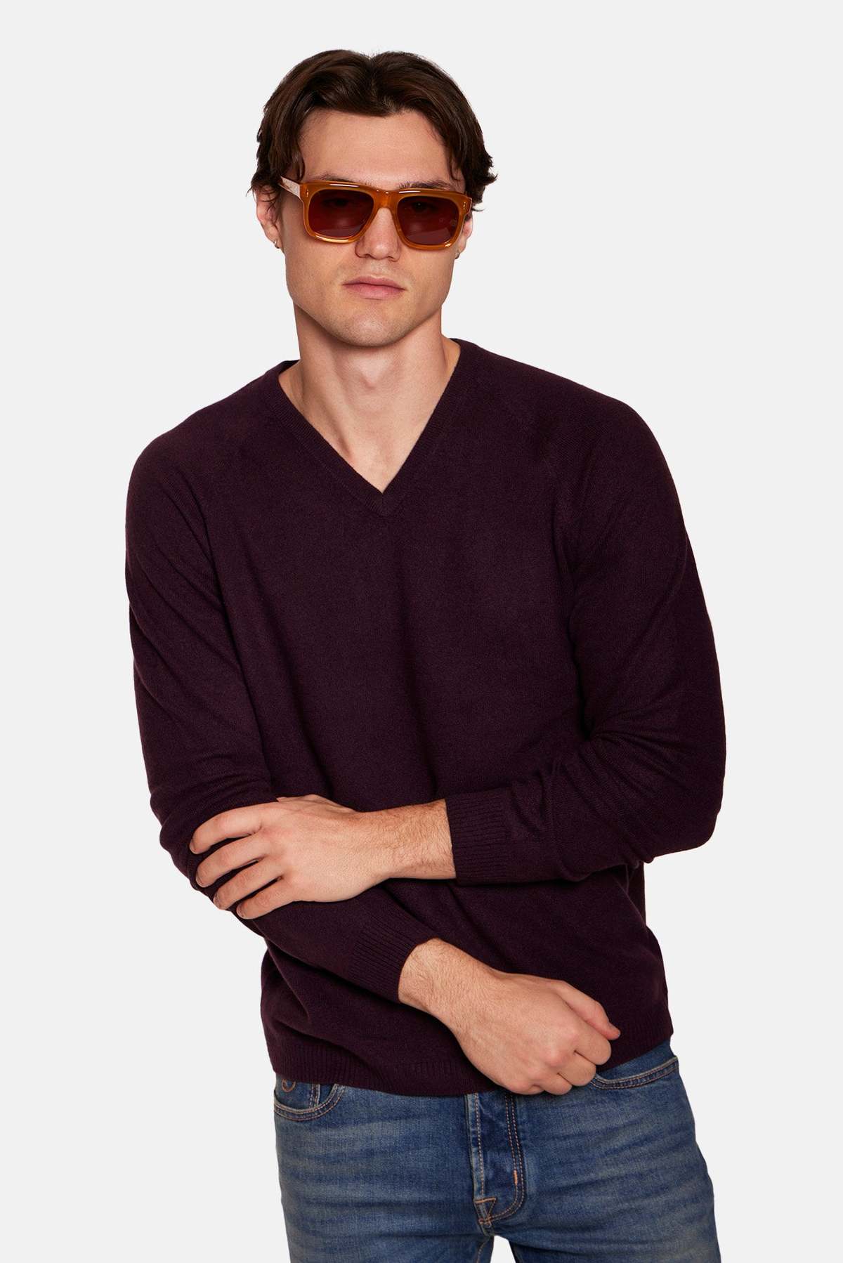 Blue&Cream Ford Cashmere V-Neck Sweater - Image 3 of 6