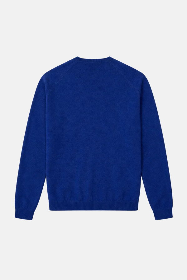 Blue&Cream Ford Cashmere V Neck Sweater - Midnight Blue