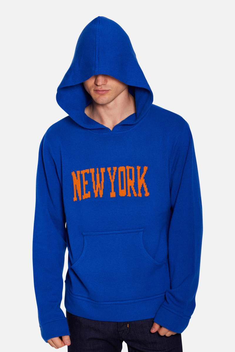 Blue&Cream New York Cashmere Intarsia Hoodie