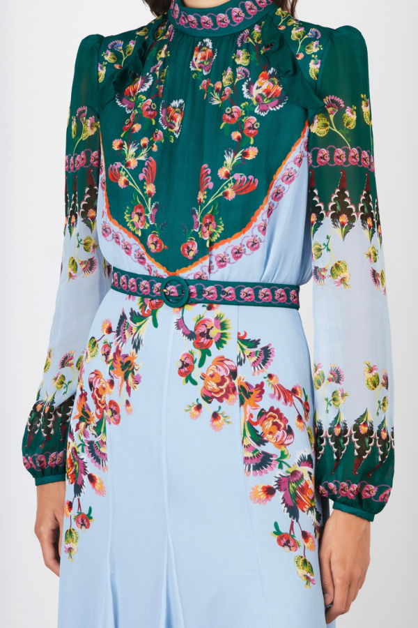 Saloni Jacqui-B Dress - Saffier Trellis