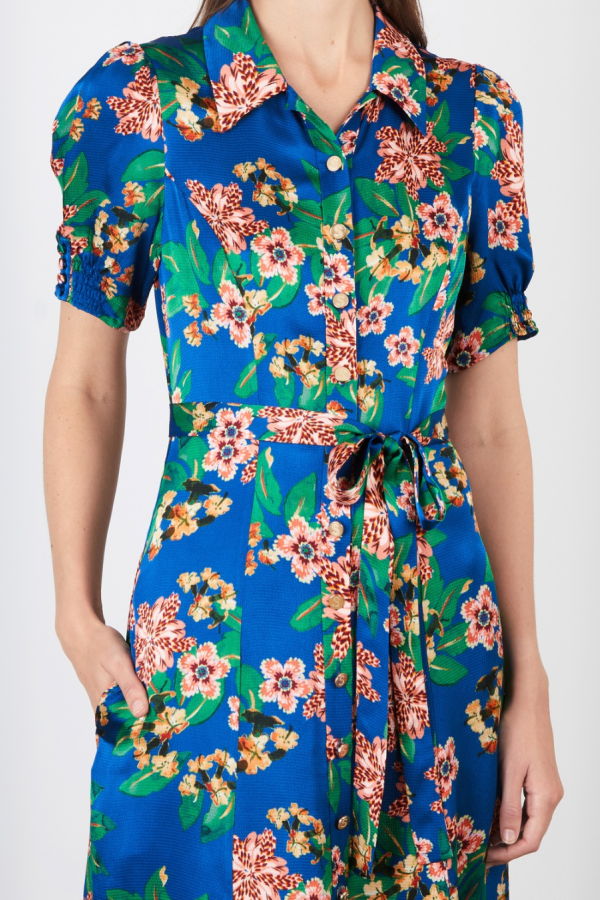 Saloni Vanessa-D Dress - Flori Sapphire