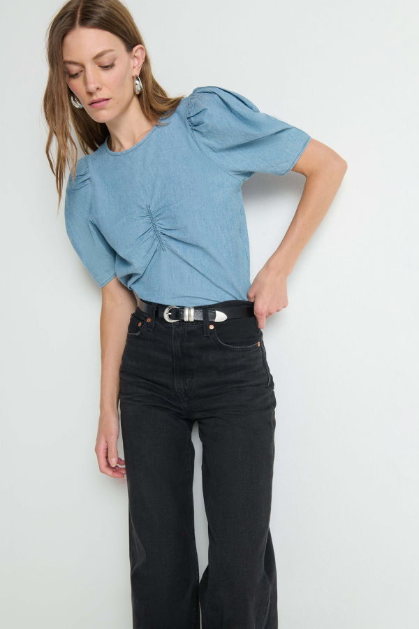 Nation Cecily Baby Doll Top - Chambray