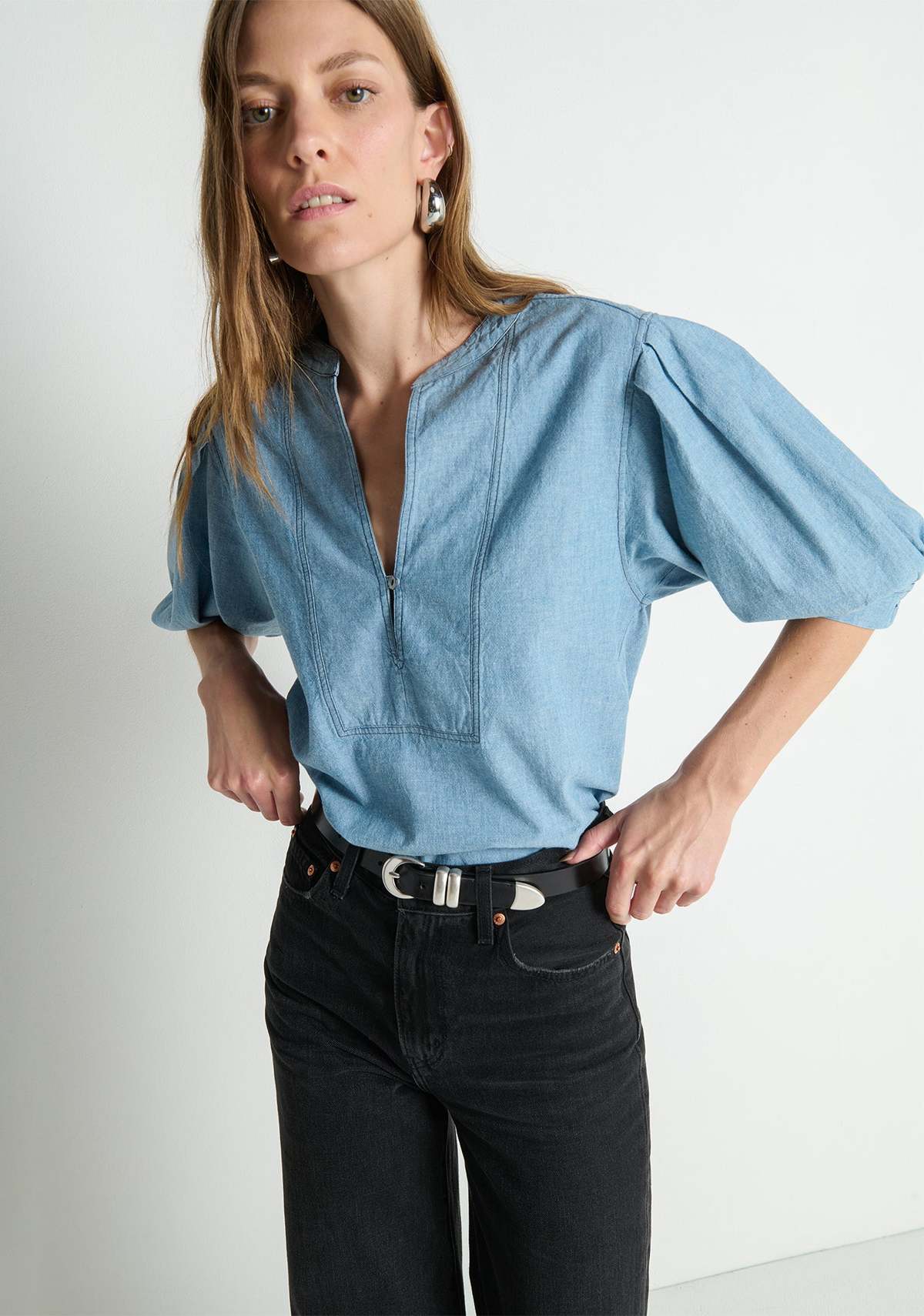 Nation Emmett Top - Chambray - Image 1 of 6