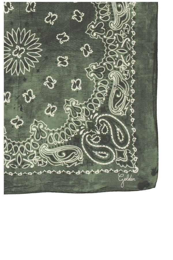 Golden Goose Scarf With Paisley Pattern - Green