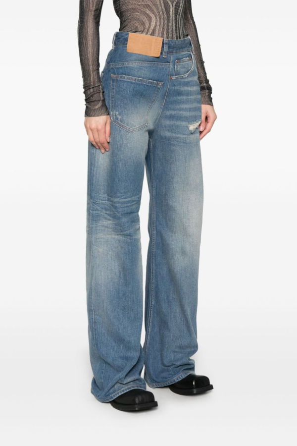 MM6 Maison Margiela Wide-Leg Denim Jeans - Blue