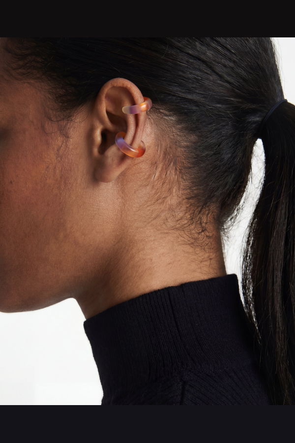 seree Abby Single Jade Cuff Earring - Orange