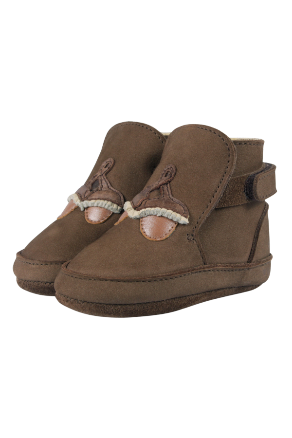 KIDS Donsje Aggas Acorn Baby Booties - Hazelnut Nubuck