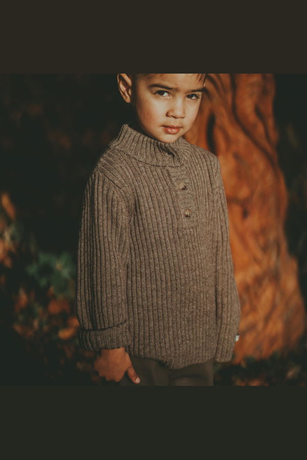 KIDS Donsje Bastiaan Sweater - Dusty Brown Melange