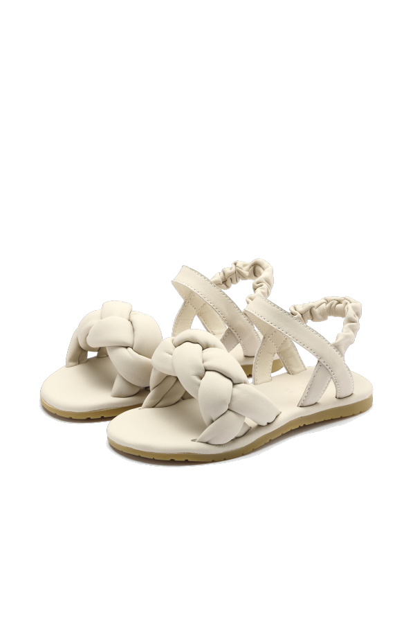 KIDS Donsje Benz Sandals - Cream Sheep Leather