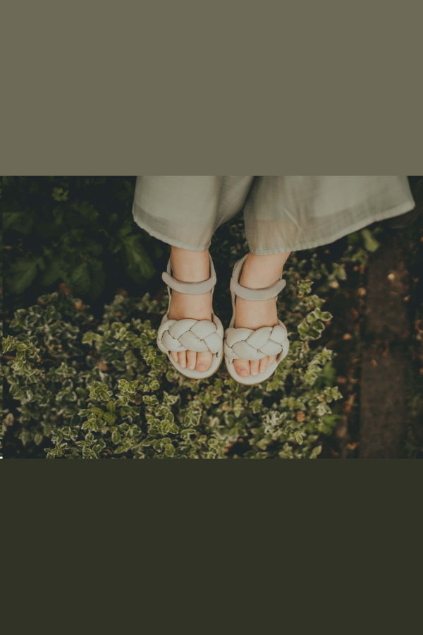 KIDS Donsje Benz Sandals - Cream Sheep Leather
