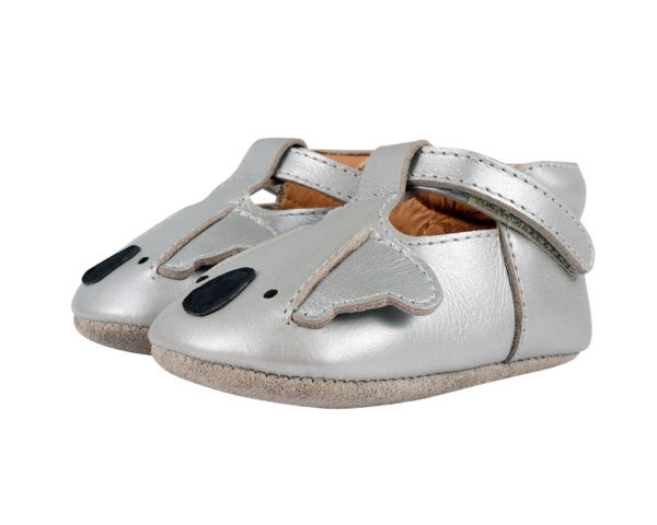 KIDS Donsje Blinc Shoes Koala Baby Shoes - Silver Grey Metallic Leather