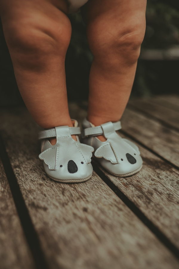 KIDS Donsje Blinc Shoes Koala Baby Shoes - Silver Grey Metallic Leather