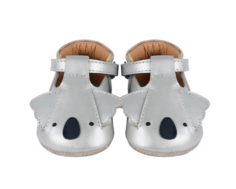 KIDS Donsje Blinc Shoes Koala Baby Shoes - Silver Grey Metallic Leather