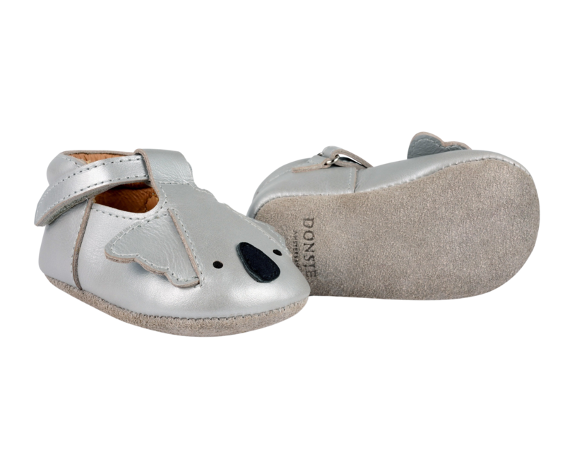 KIDS Donsje Blinc Shoes Koala Baby Shoes - Silver Grey Metallic Leather
