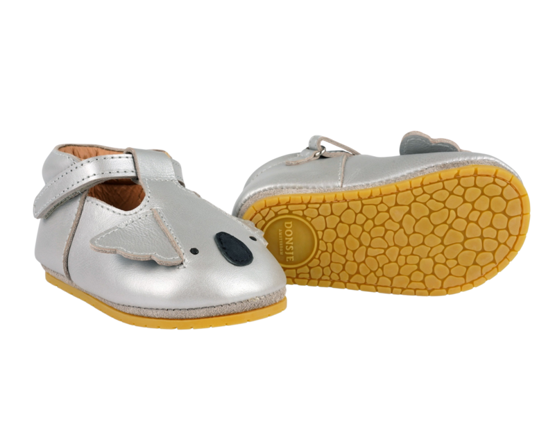 KIDS Donsje Blinc Shoes Koala Baby Shoes - Silver Grey Metallic Leather