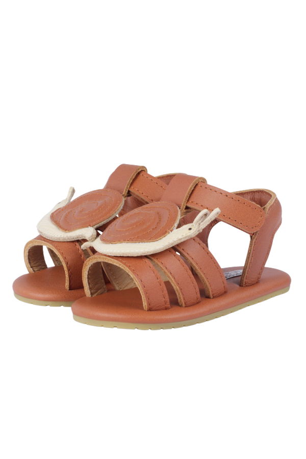 KIDS Donsje Cargot Snail Sandals - Maple Leather