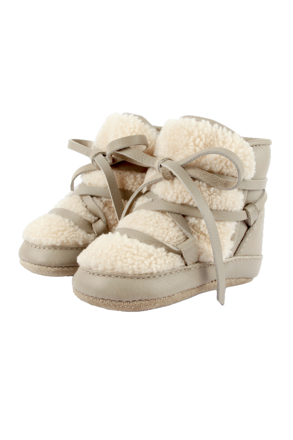 KIDS Donsje Cassi Booties - Light Stone Leather