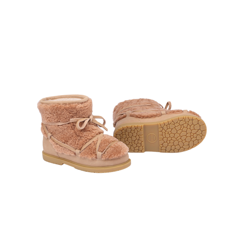 KIDS Donsje Cassia Boots - Beige Curly Sheep Wool