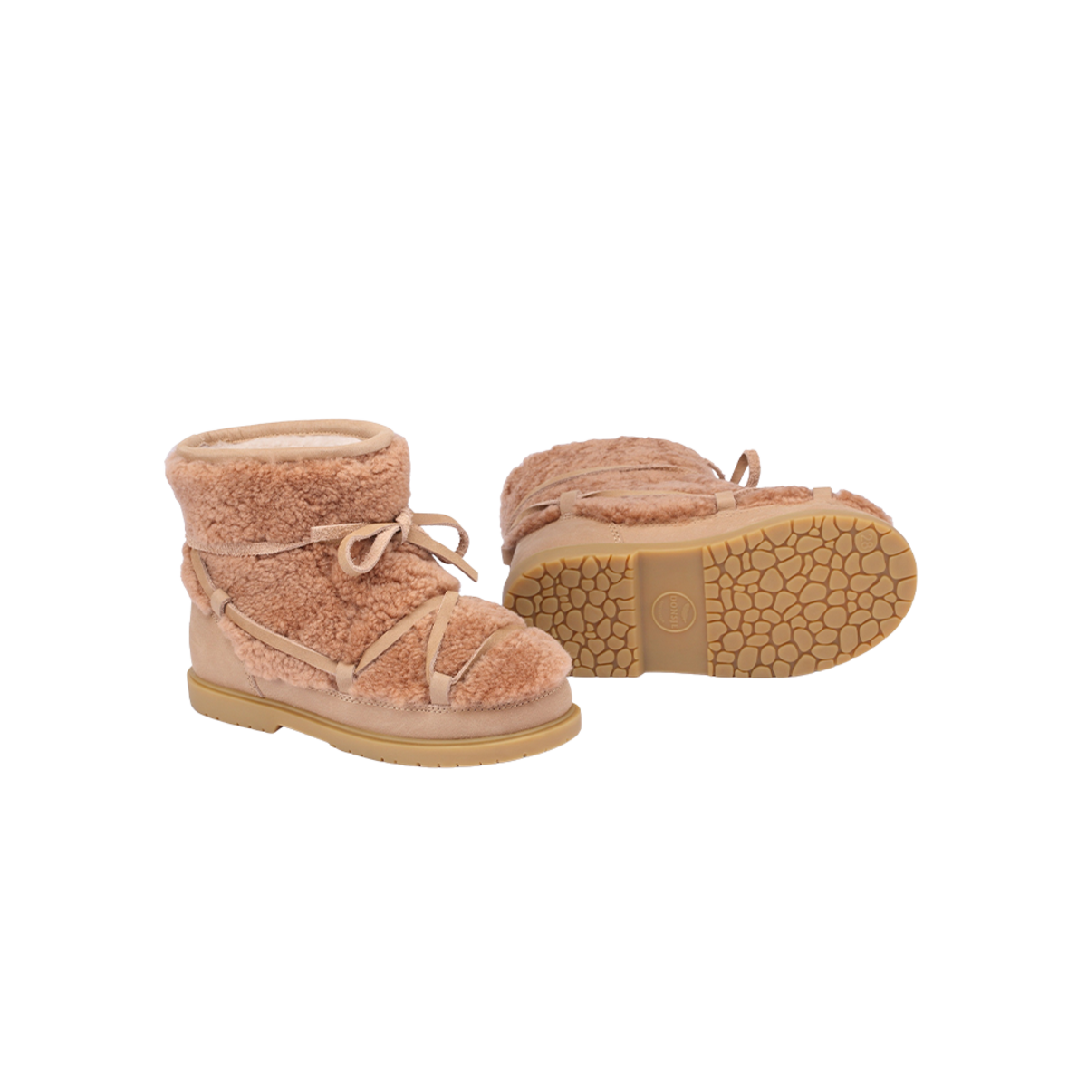 KIDS Donsje Cassia Boots - Beige Curly Sheep Wool - Image 6 of 6