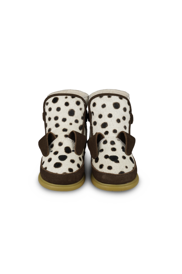 KIDS Donsje Dubu Exclusive Dalmatian Shoes - Black Spotted Cow Hair