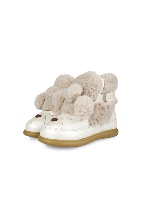 KIDS Donsje Dubu Exclusive Poodle Shoes - Off White Metallic Leather