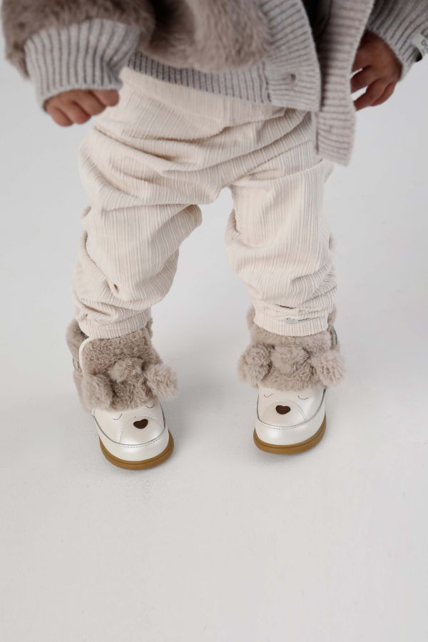 KIDS Donsje Dubu Exclusive Poodle Shoes - Off White Metallic Leather