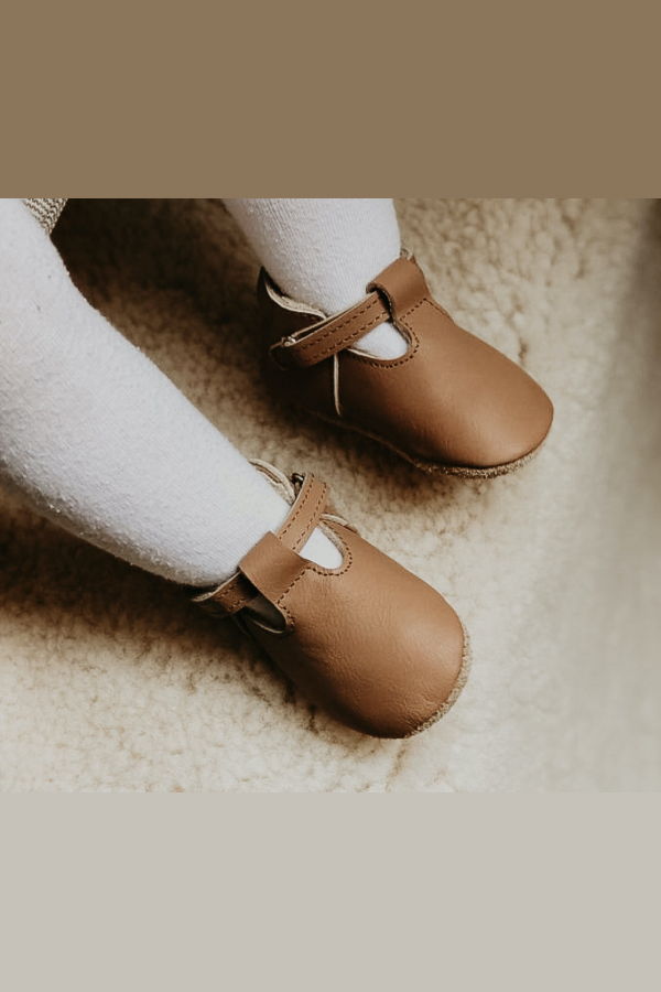 KIDS Donsje Elia Lining Baby Shoes - Praline Leather