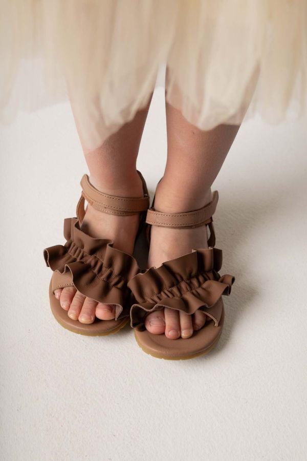 KIDS Donsje Fine Sandals - Hazelnut Leather
