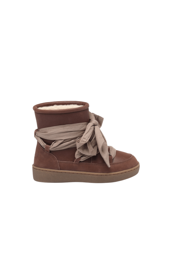 KIDS Donsje Ganza Boots - Milk Chocolate Leather
