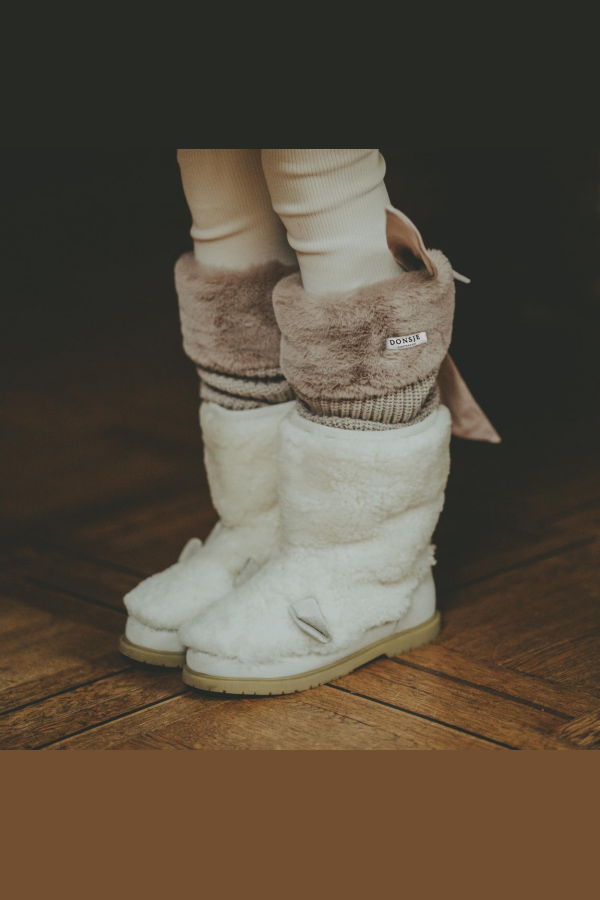 KIDS Donsje Gina Leg Warmers - Taupe Teddy