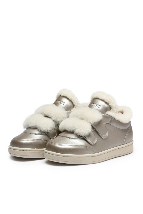 KIDS Donsje Hanzell Sneakers - Champagne Metallic Leather
