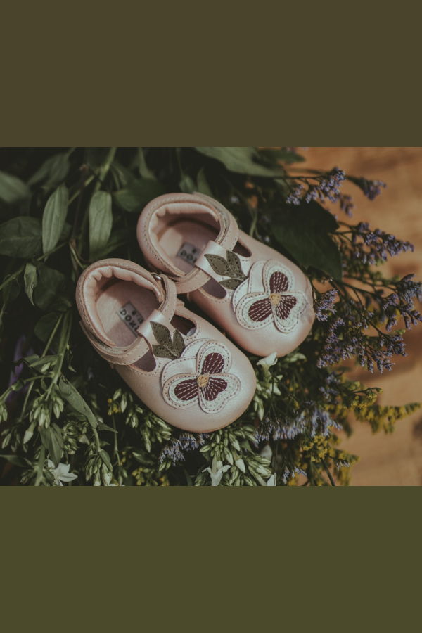 KIDS Donsje Heidi Violette Baby Shoes - Rose Metallic Leather