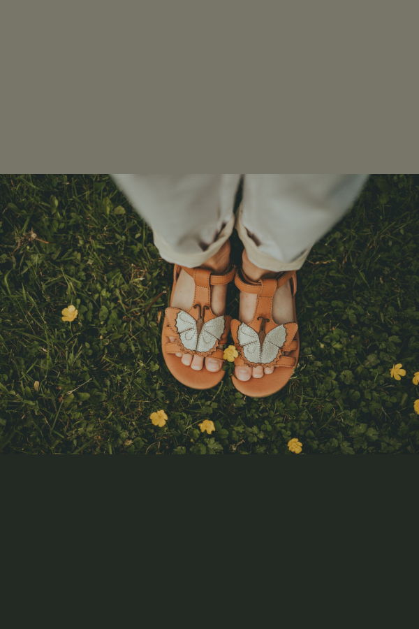 KIDS Donsje Iles Sky Papillon Sandals - Walnut Leather