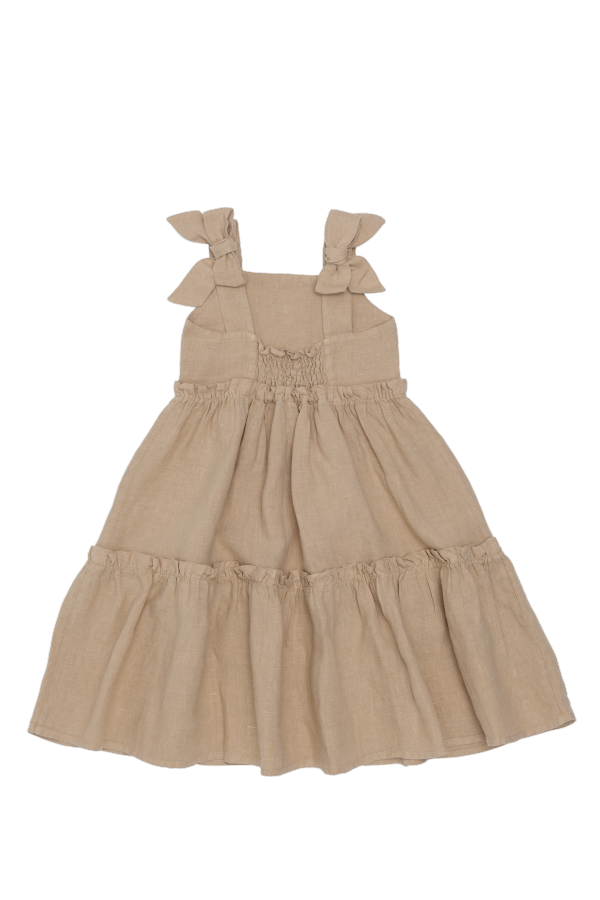 KIDS Donsje Janne Linen Dress - Latte