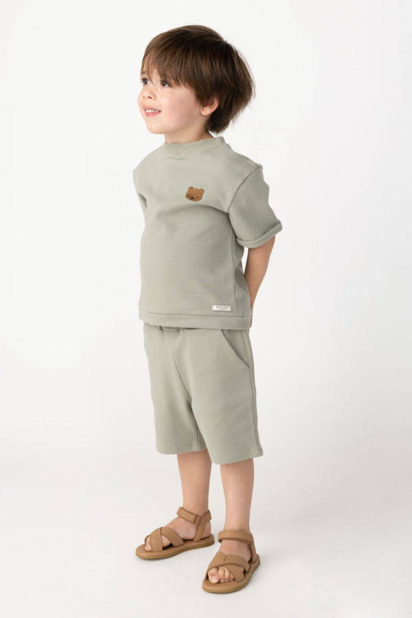 KIDS Donsje Jarne T-Shirt Top - Dusty Green