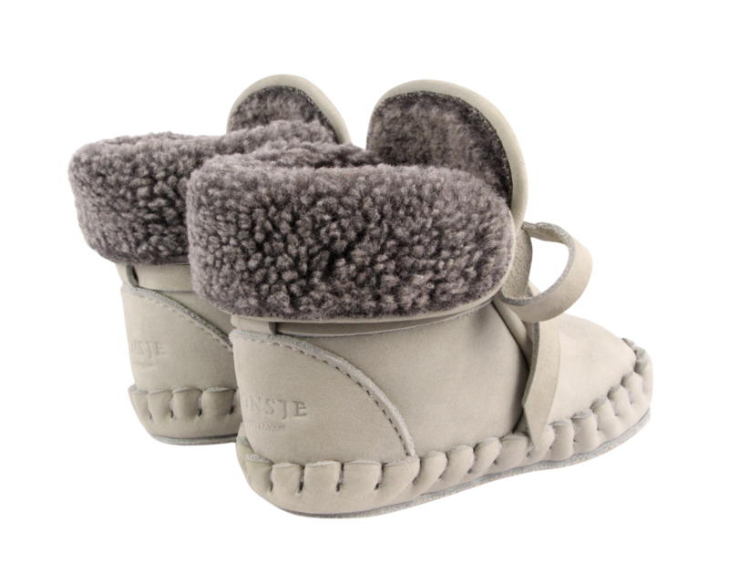KIDS Donsje Jaya Booties - Light Grey Nubuck