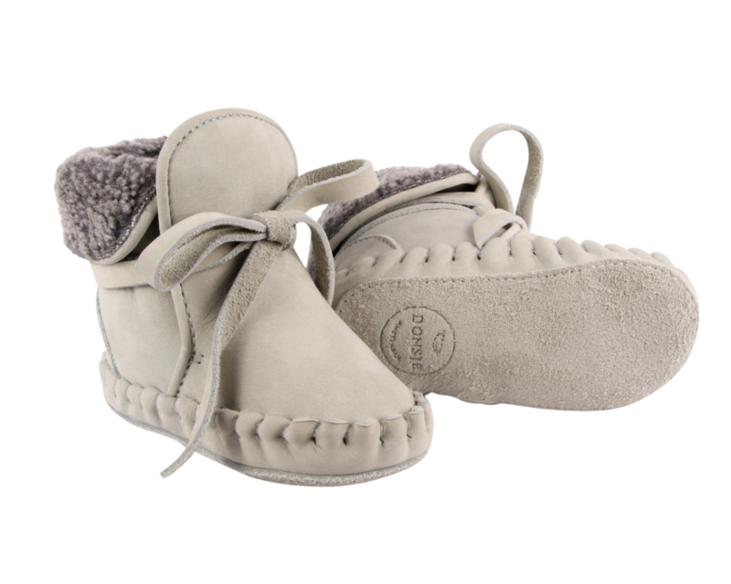 KIDS Donsje Jaya Booties - Light Grey Nubuck