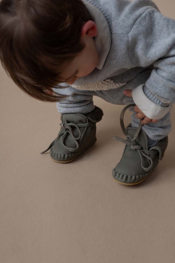 KIDS Donsje Jaya Booties - Stone Nubuck