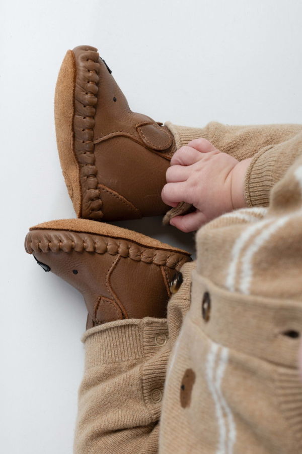 KIDS Donsje Kapi Classic Booties - Cognac Classic Leather