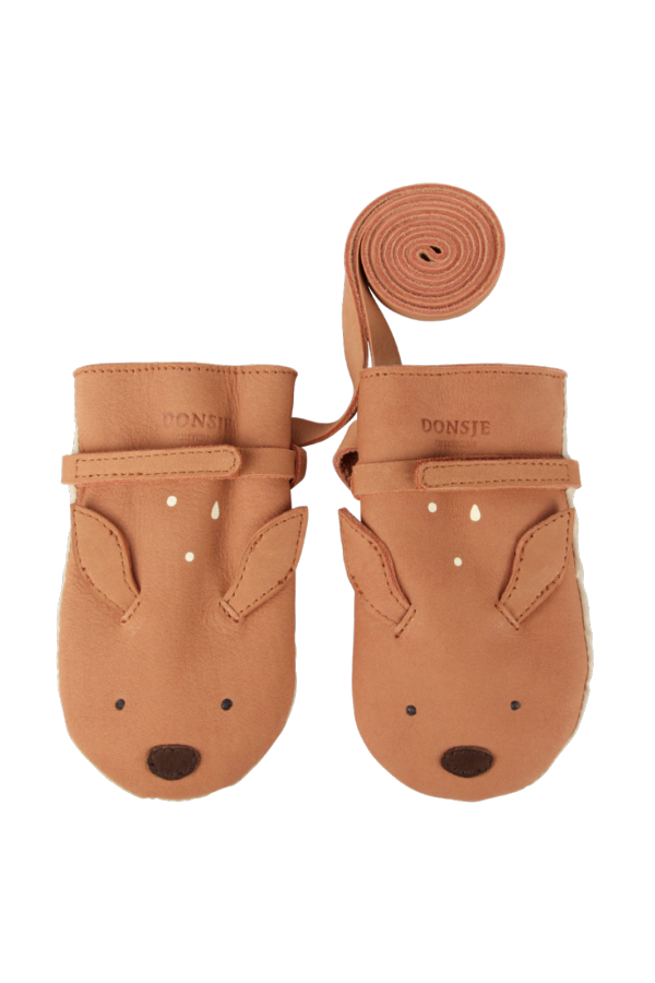 KIDS Donsje Kapi Classic Deer Mittens - Walnut Nubuck
