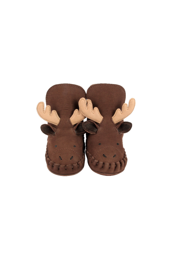 KIDS Donsje Kapi Exclusive Moose Baby Booties - Chocolate Nubuck