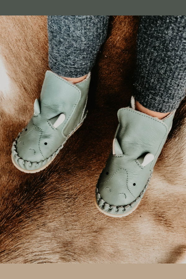 KIDS Donsje Kapi Special Booties Hippo Baby Booties - Green Bay Leather