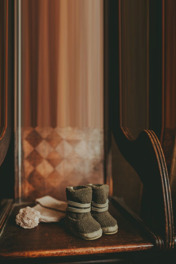 KIDS Donsje Larisso Booties - Stone Curly Faux Fur