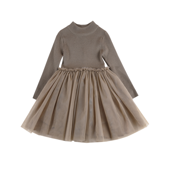 KIDS Donsje Lotus Dress - Taupe