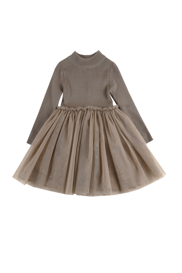 KIDS Donsje Lotus Dress - Taupe